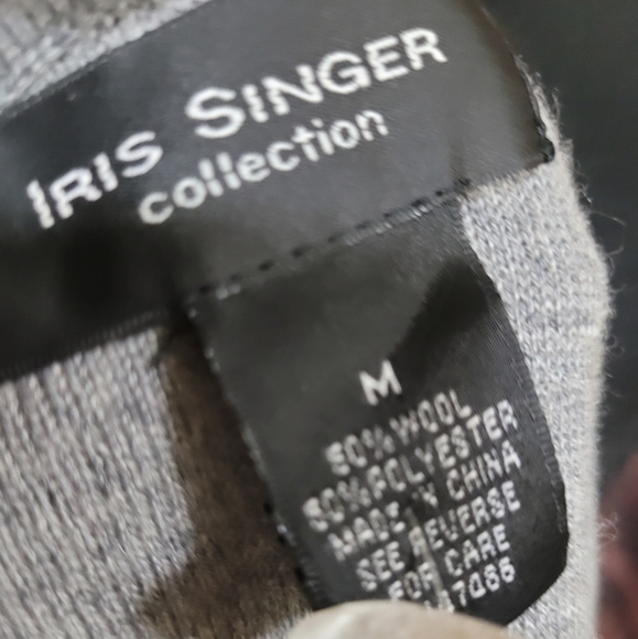Iris Singer Collection Black/Gray Color Block Button Sweater - Picture 4 of 4